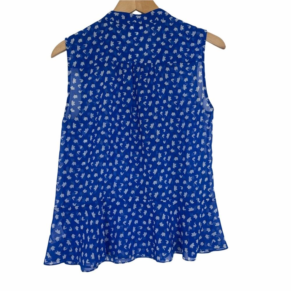 Cabi Electric Peplum Sheer Blue Tank Top XS - Picture 7 of 10